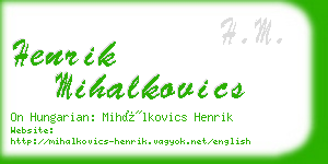 henrik mihalkovics business card
